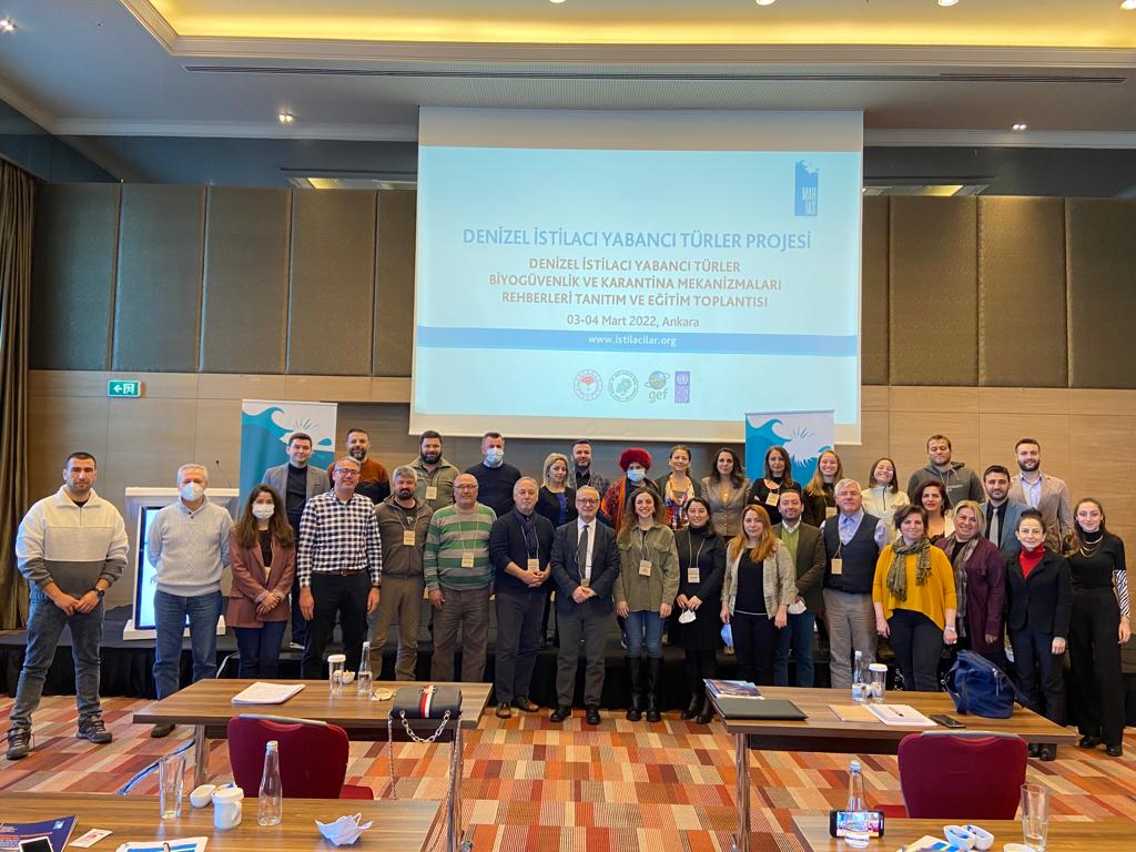 Marine Invasive Alien Species Project Biosecurity and Quarantine Mechanisms Guidelines Promotion and Training Meetings for 3 target groups (Recreational Yachting, Diving and Aquarium) were held in Ankara on 03-04 March 2022